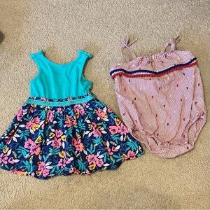 Girl’s Cat & Jack Summer Dress & Romper Sz 12M